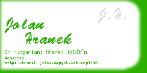 jolan hranek business card